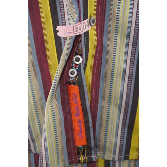 Robert Graham Button Down Shirt Mens Large Multicolor Paisley Embroidered Bold - Picture 3 of 8